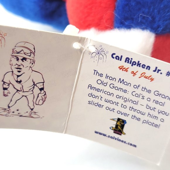 Salvino's Bammers Cal Ripken Jr #8 1999 4th of July Baltimore Orioles Plush Bean - Picture 7 of 10